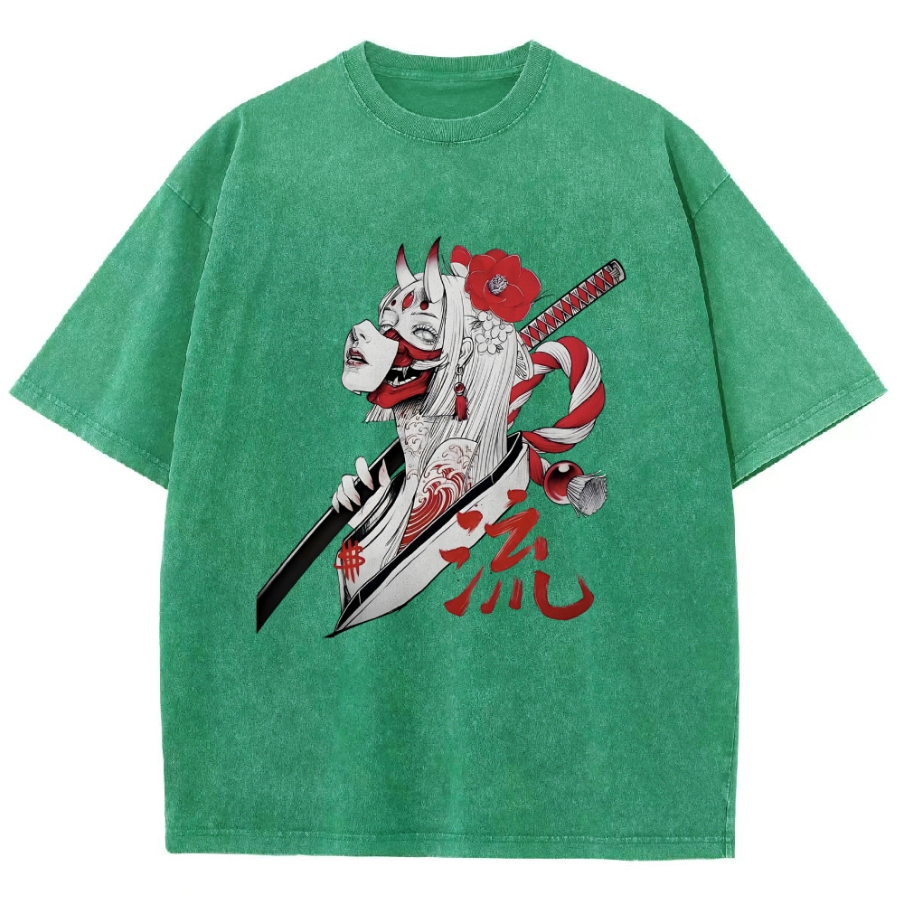  Japanese Design Vintage Washed T-Shirt