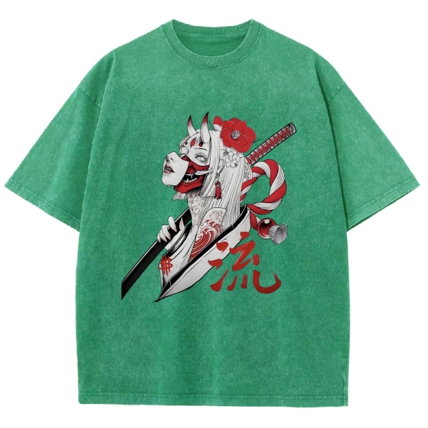  Japanese Design Vintage Washed T-Shirt