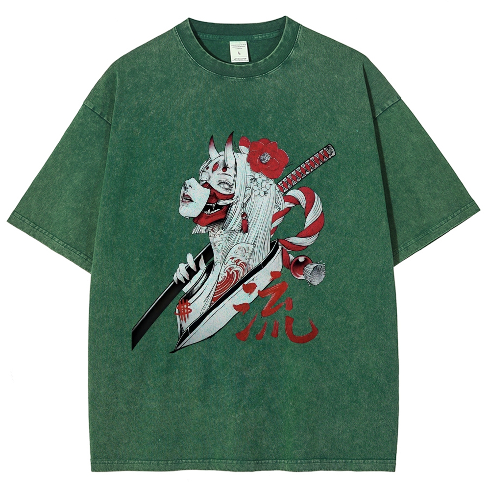 Japanese Design Vintage Washed T-Shirt