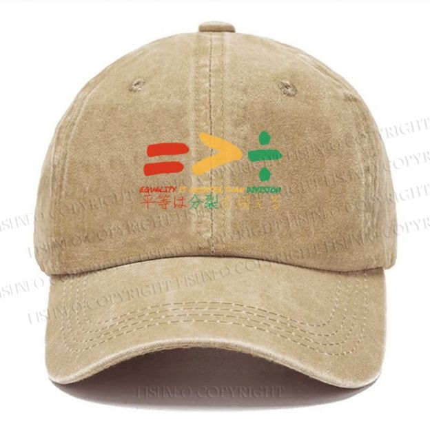 Unisex Equality Is Greater Than Division Vintage Casual Washed Cap