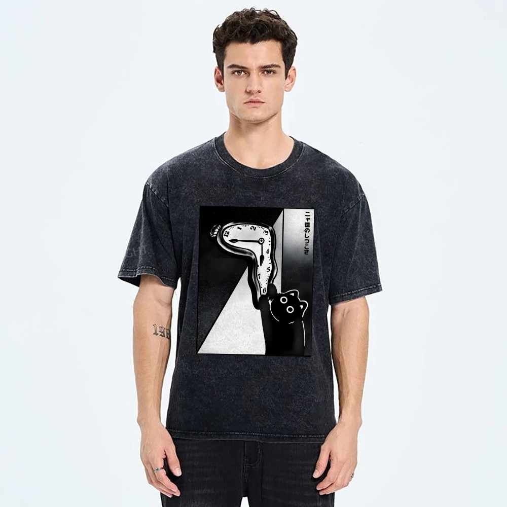 Unisex The Purrsistence Of Meowmory Printed Washed Tee