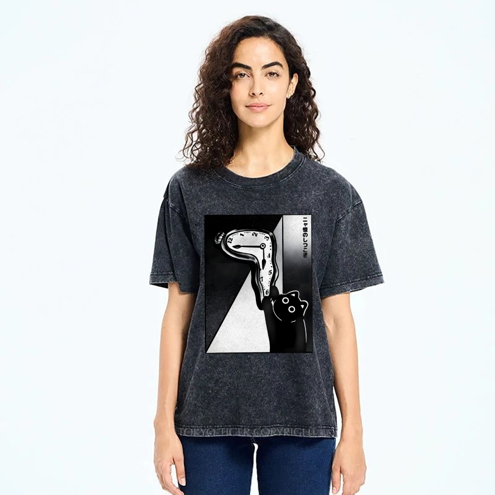 Unisex The Purrsistence Of Meowmory Printed Washed Tee