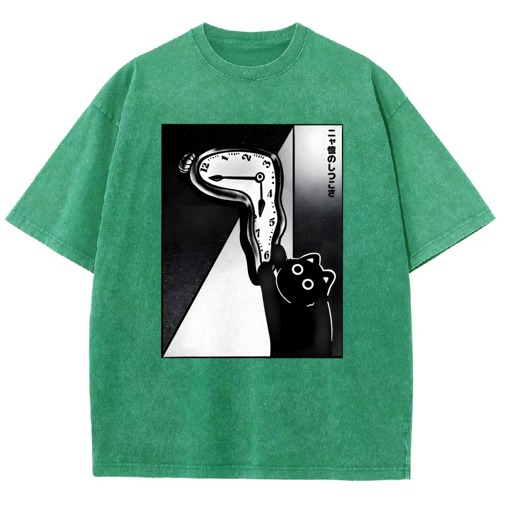 Unisex The Purrsistence Of Meowmory Printed Washed Tee