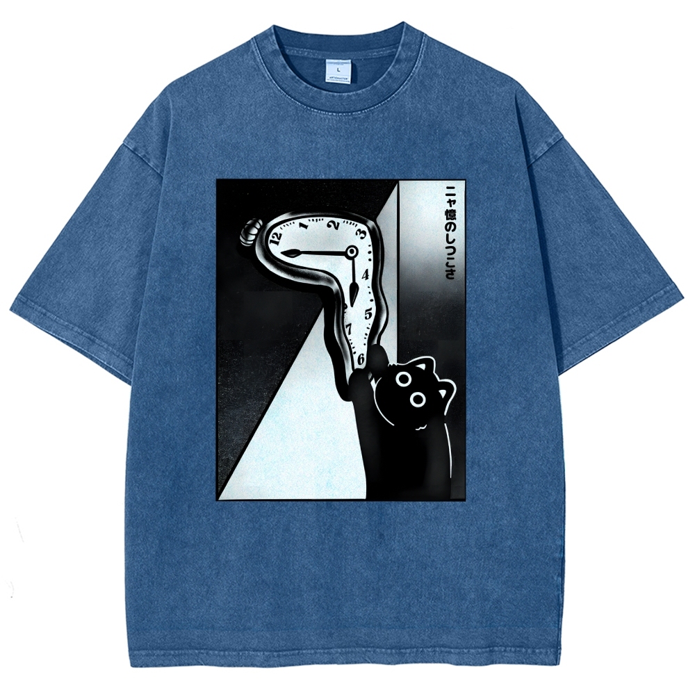 Unisex The Purrsistence Of Meowmory Printed Washed Tee