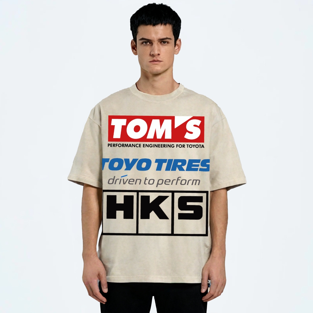 Tom's, Toyo Tires, HKS Vintage Wash Japanese Design T-Shirt