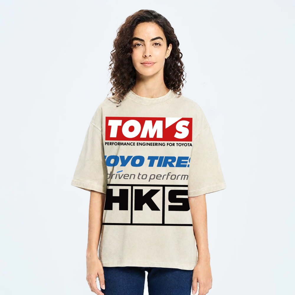 Tom's, Toyo Tires, HKS Vintage Wash Japanese Design T-Shirt