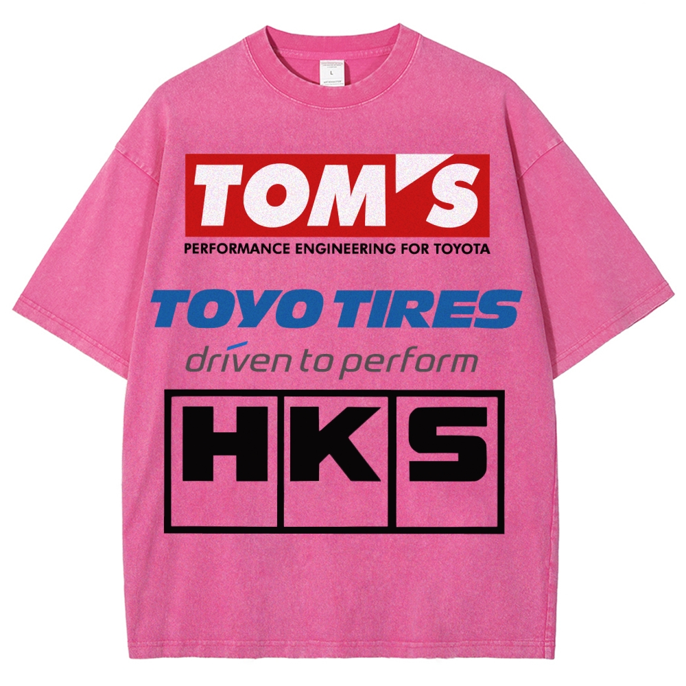 Tom's, Toyo Tires, HKS Vintage Wash Japanese Design T-Shirt