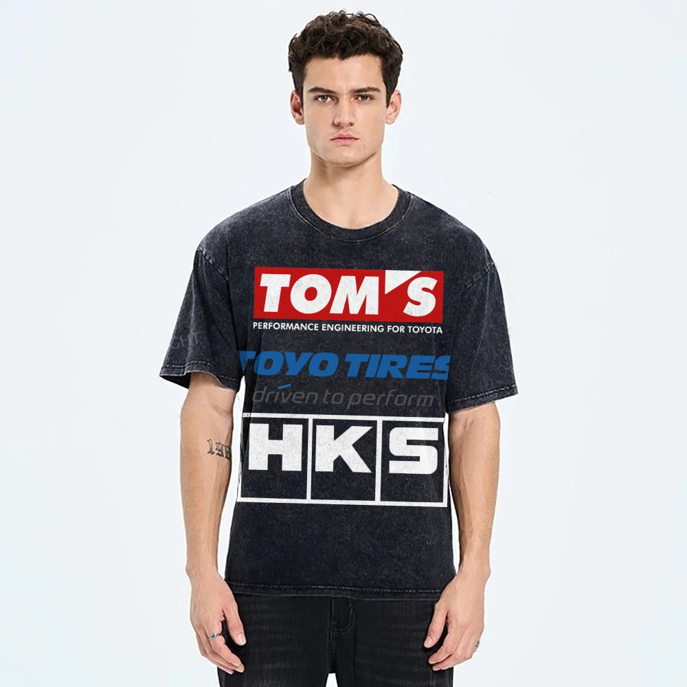 Tom's, Toyo Tires, HKS Vintage Wash Japanese Design T-Shirt
