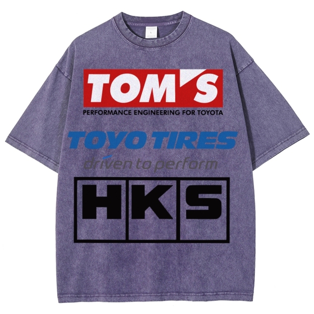 Tom's, Toyo Tires, HKS Vintage Wash Japanese Design T-Shirt