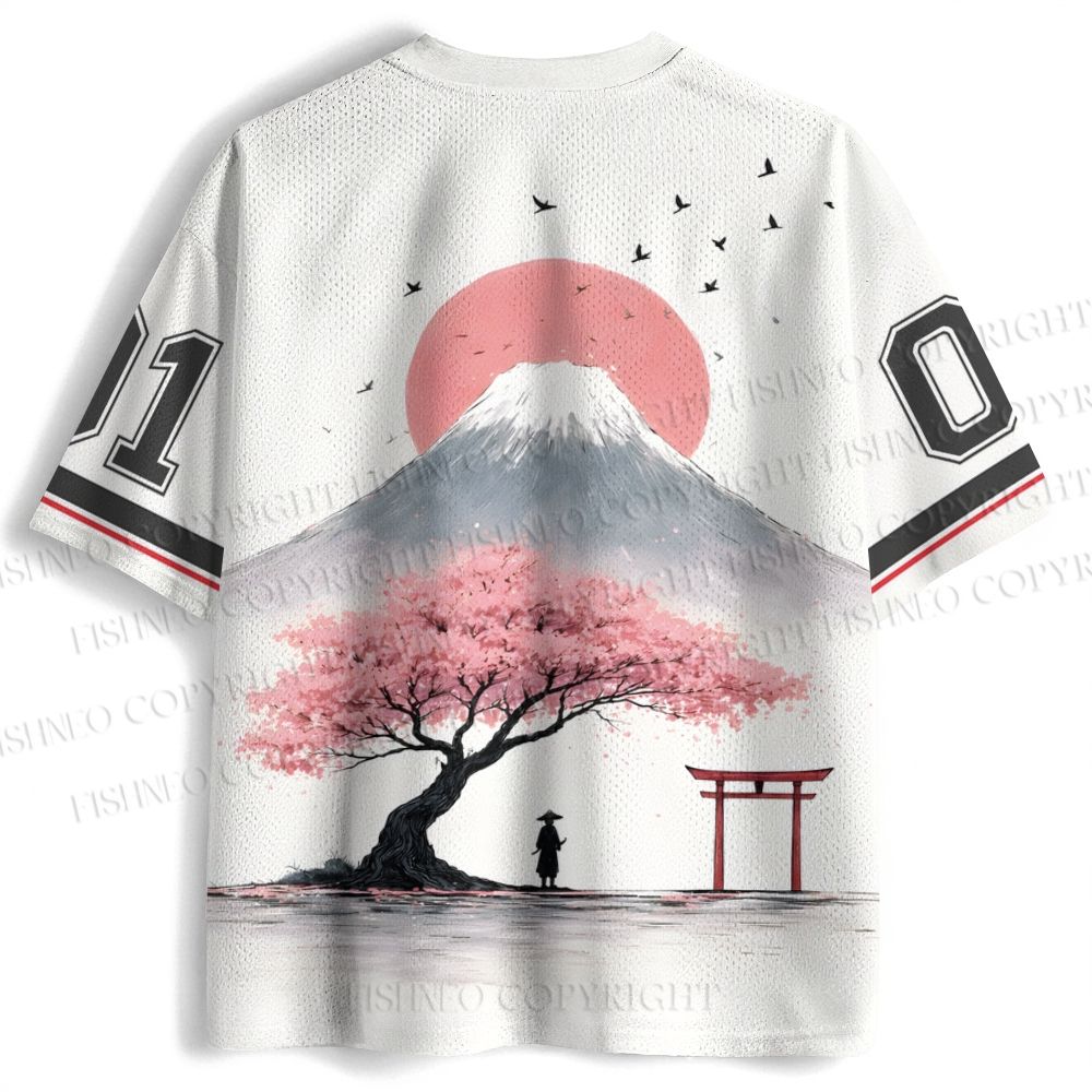 Japanese Calligraphy And Landscape Jersey Shirts