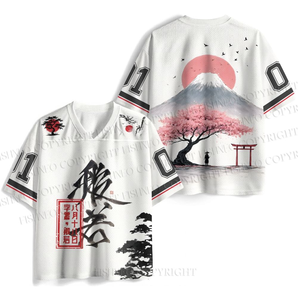 Japanese Calligraphy And Landscape Jersey Shirts