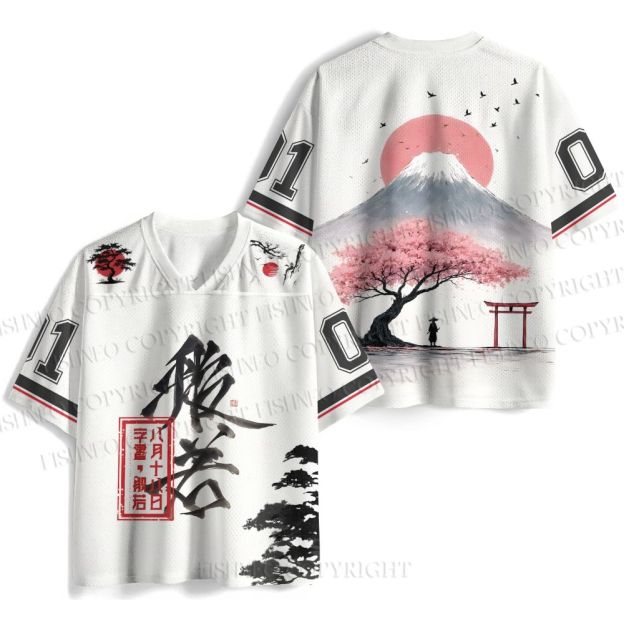 Japanese Calligraphy And Landscape Jersey Shirts