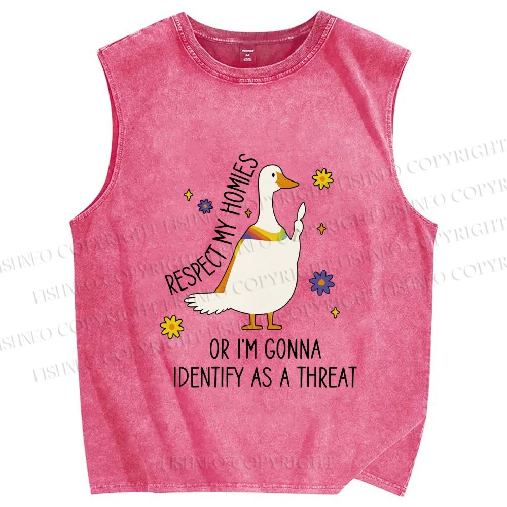 Unisex Goose Pride Art Printed Washed Tank Top