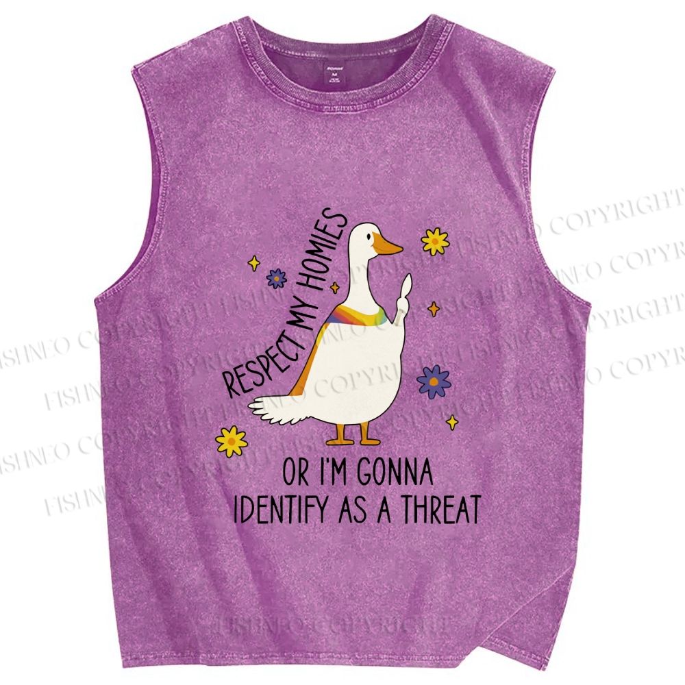 Unisex Goose Pride Art Printed Washed Tank Top