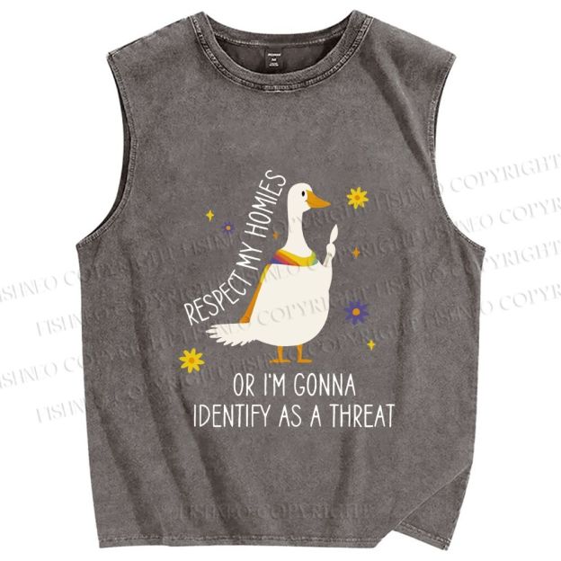 Unisex Goose Pride Art Printed Washed Tank Top