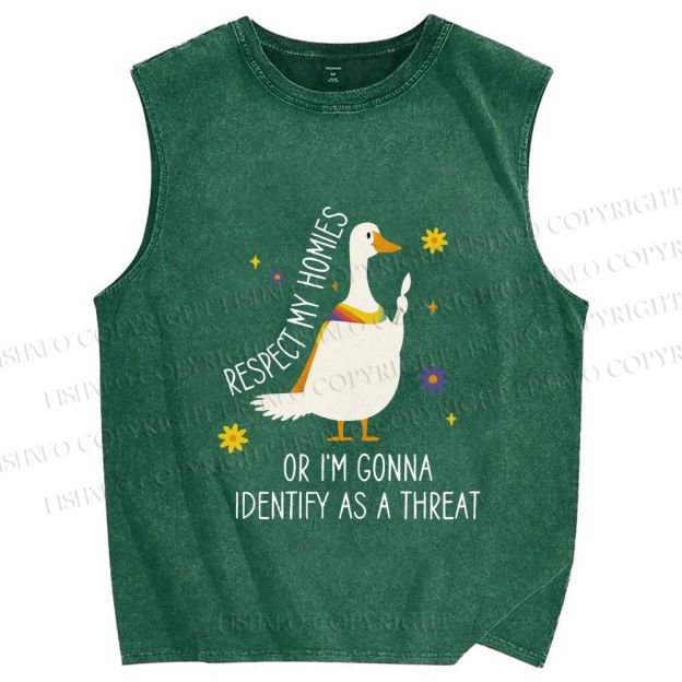 Unisex Goose Pride Art Printed Washed Tank Top