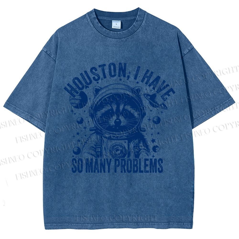 Unisex Houston I Have Problems Printed Washed Tee