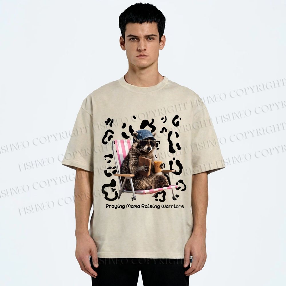 Unisex Praying Mama Christian Printed Washed Tee