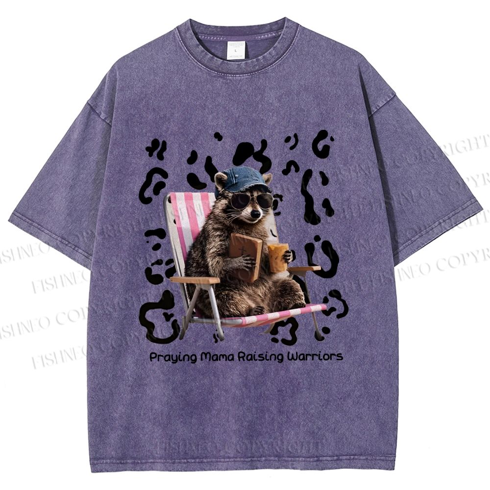 Unisex Praying Mama Christian Printed Washed Tee