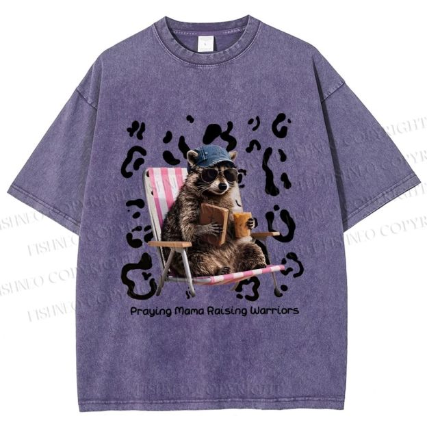 Unisex Praying Mama Christian Printed Washed Tee