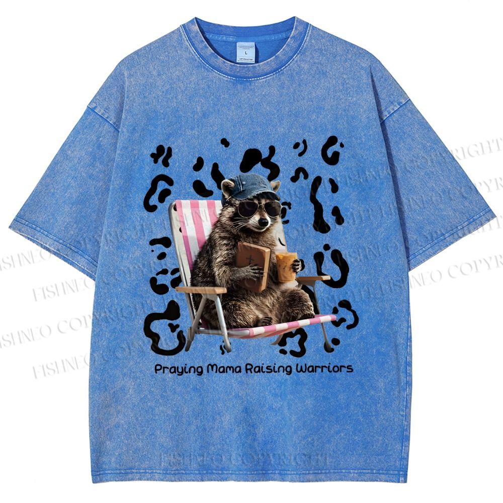 Unisex Praying Mama Christian Printed Washed Tee