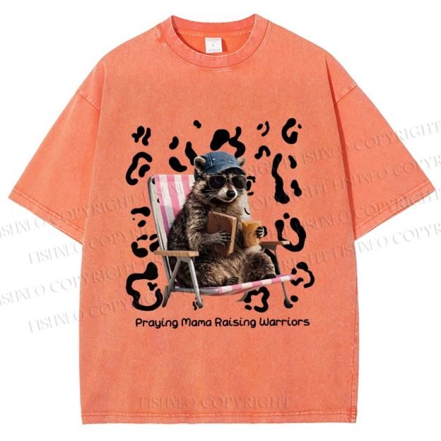 Unisex Praying Mama Christian Printed Washed Tee