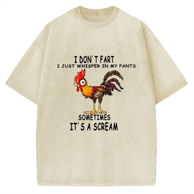 Funny Rooster Fart Meme Vintage Washed T-shirt