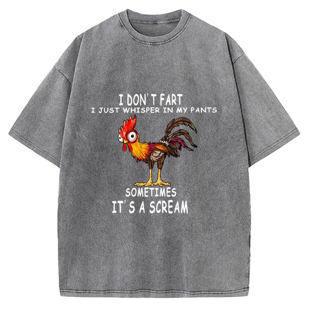Funny Rooster Fart Meme Vintage Washed T-shirt