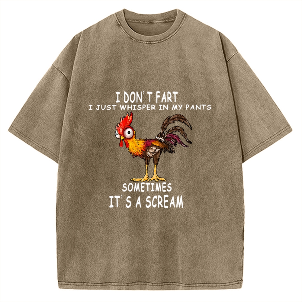 Funny Rooster Fart Meme Vintage Washed T-shirt