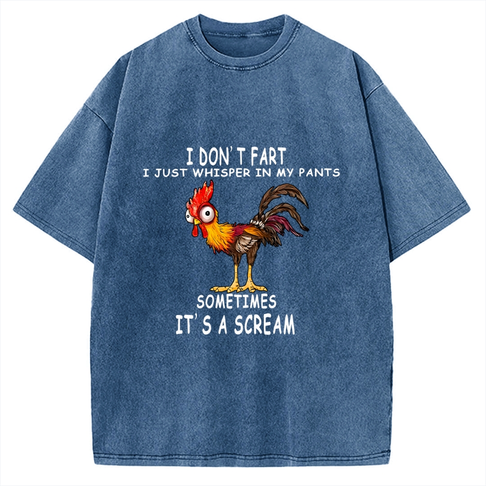 Funny Rooster Fart Meme Vintage Washed T-shirt