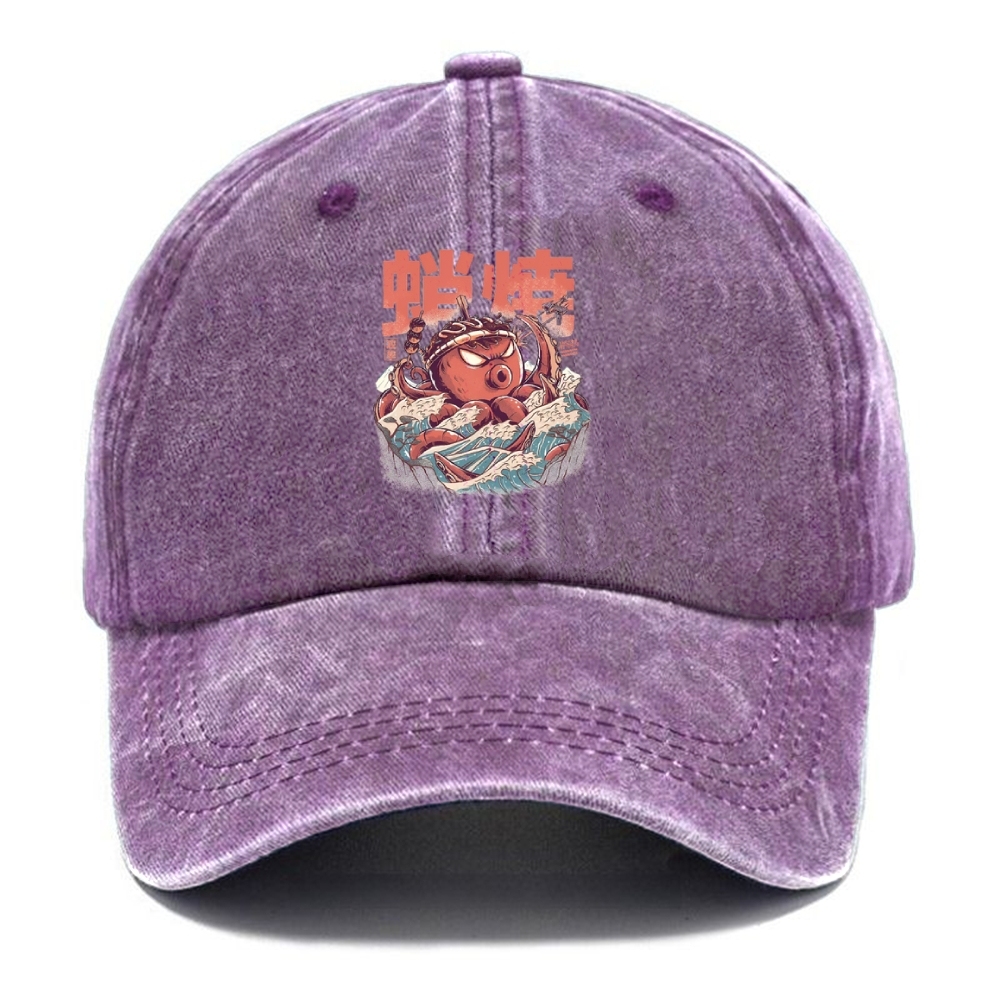  The Great Wave Takoyaki Japanese Washed Cap