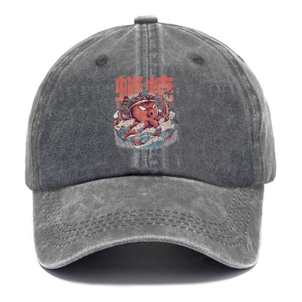  The Great Wave Takoyaki Japanese Washed Cap