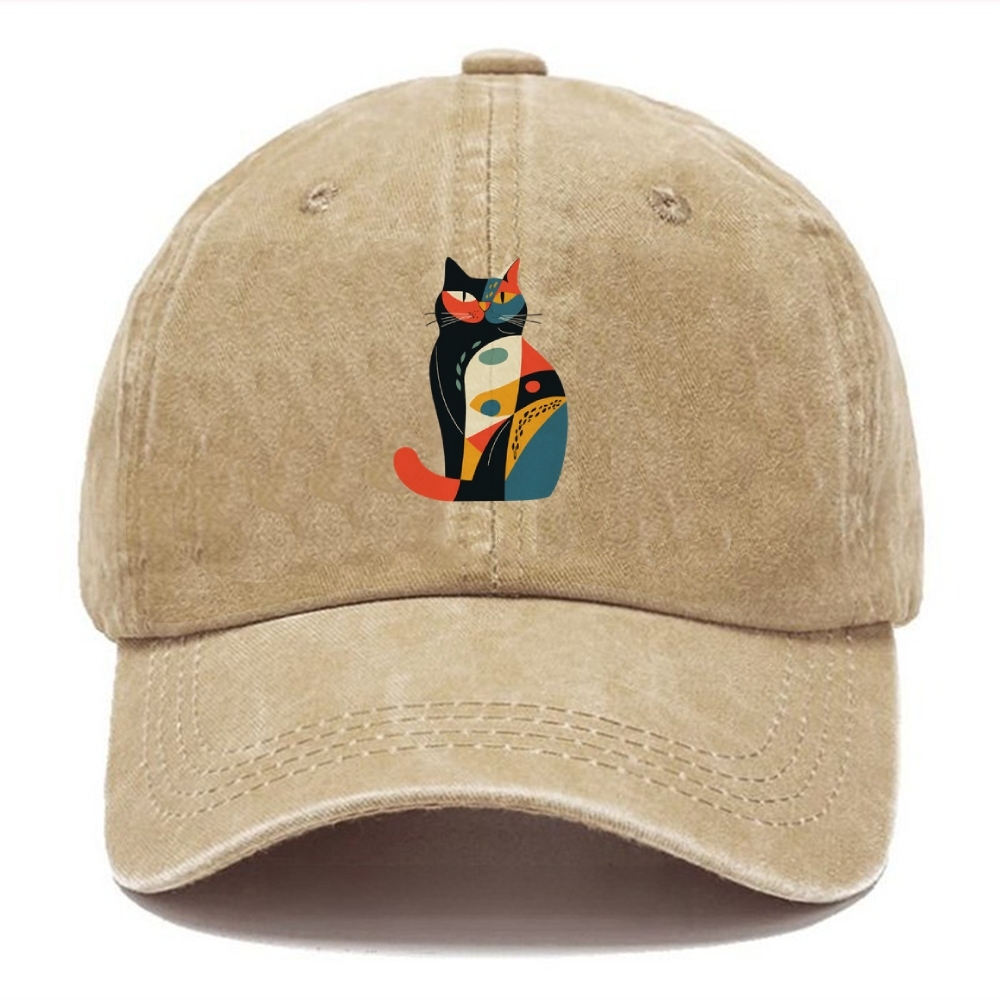 Abstract Elegance Colorful Cat Classic Cap