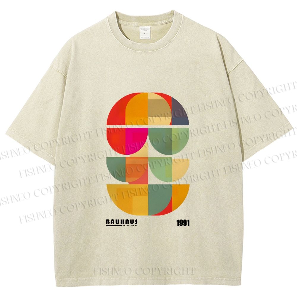 Unisex Bauhaus Mid Century' Posters Printed Washed Tee