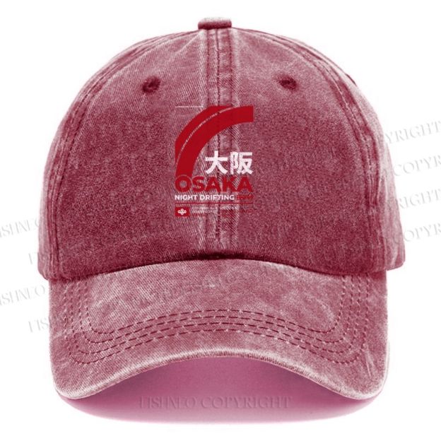 Unisex Osaka Printed Vintage Casual Washed Cap