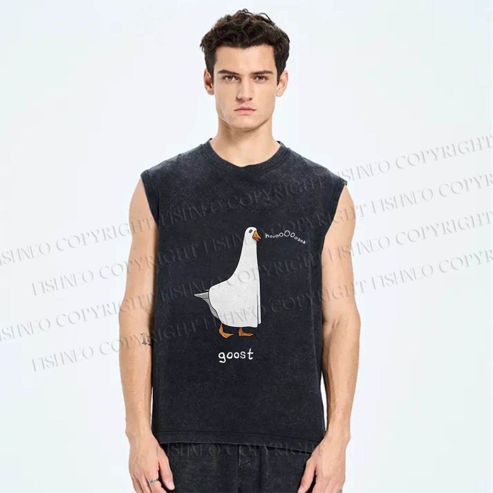Unisex Goost Goose Printed Washed Tank Top