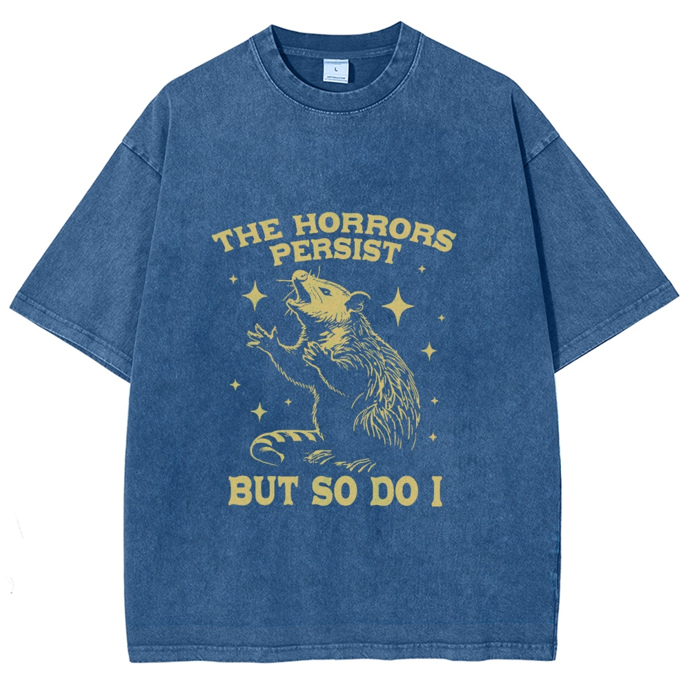 Funny Angry Opossum Possum Washed T-Shirt