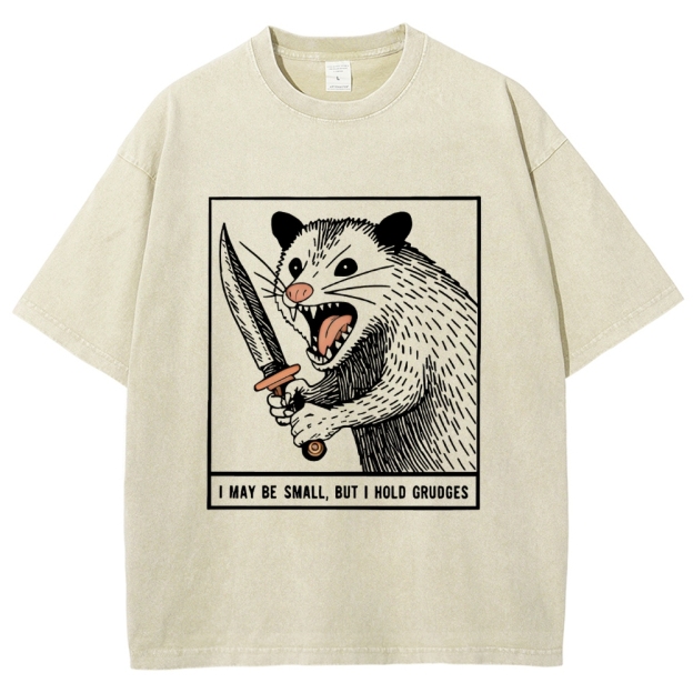 Possum With A Knife Washed T-Shirt