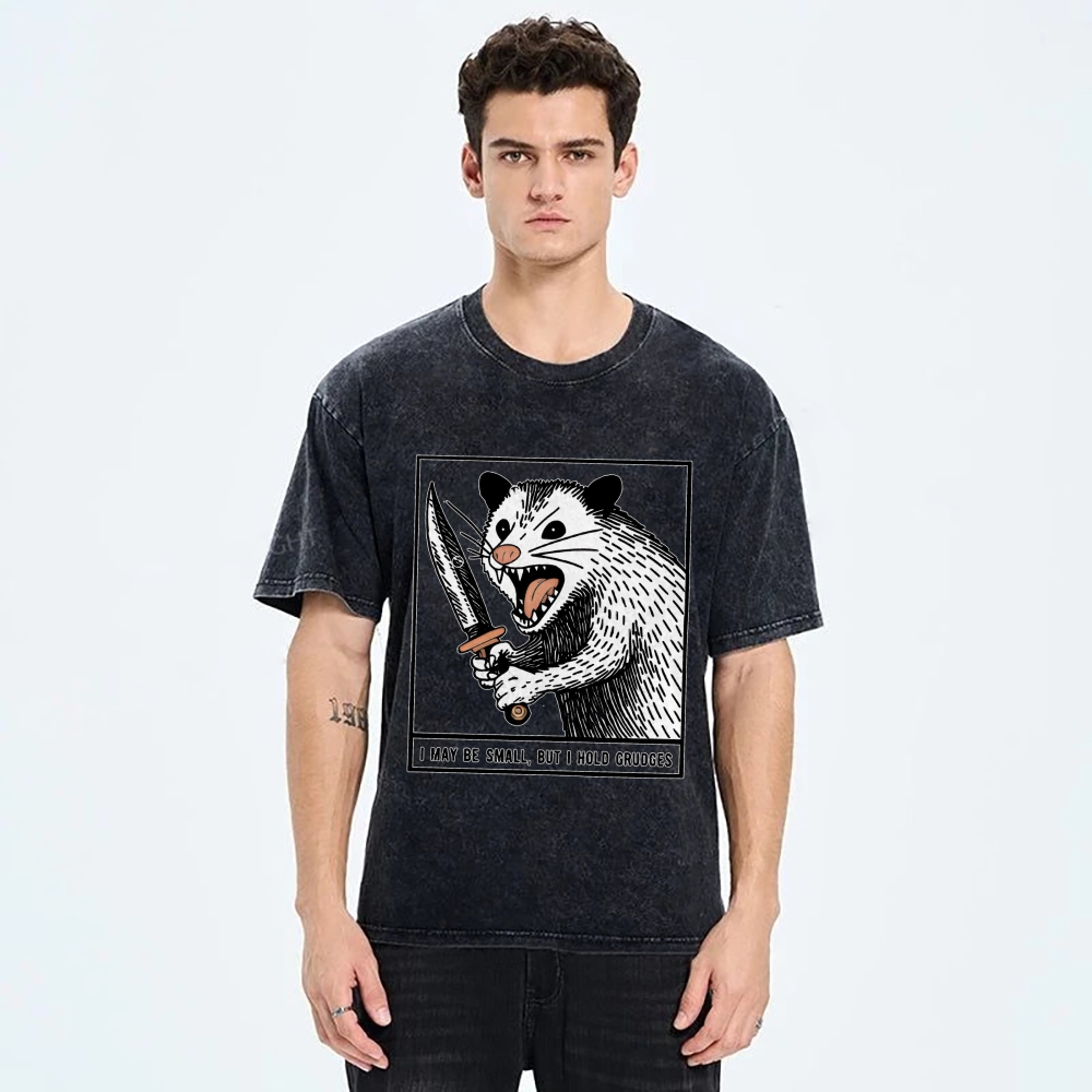 Possum With A Knife Washed T-Shirt