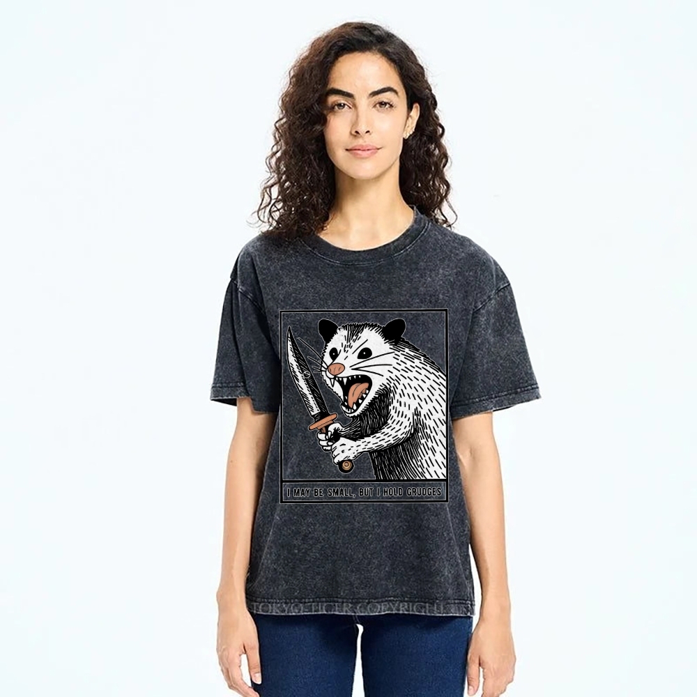 Possum With A Knife Washed T-Shirt