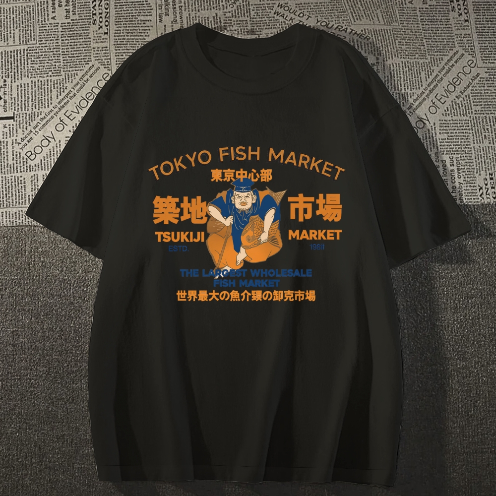 Tokyo Tsukiji Market Cotton casual T-shirt