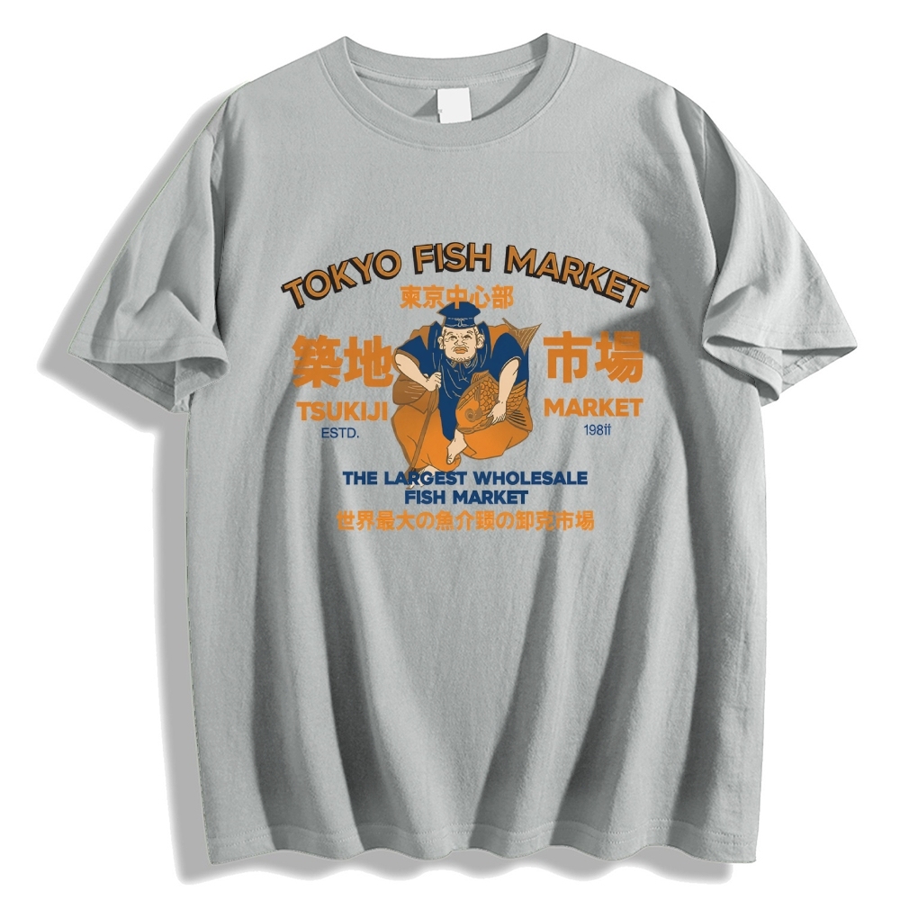 Tokyo Tsukiji Market Cotton casual T-shirt