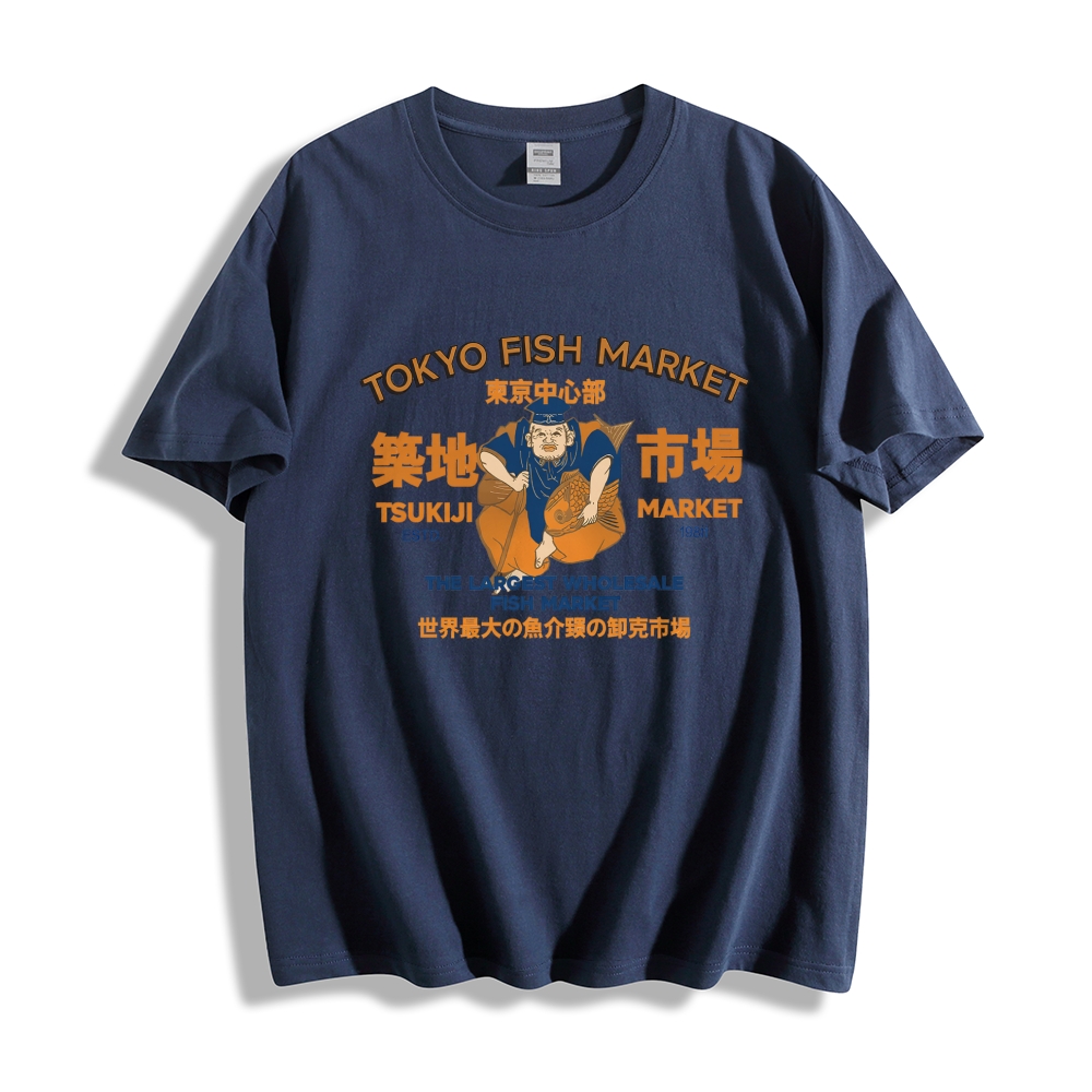 Tokyo Tsukiji Market Cotton casual T-shirt