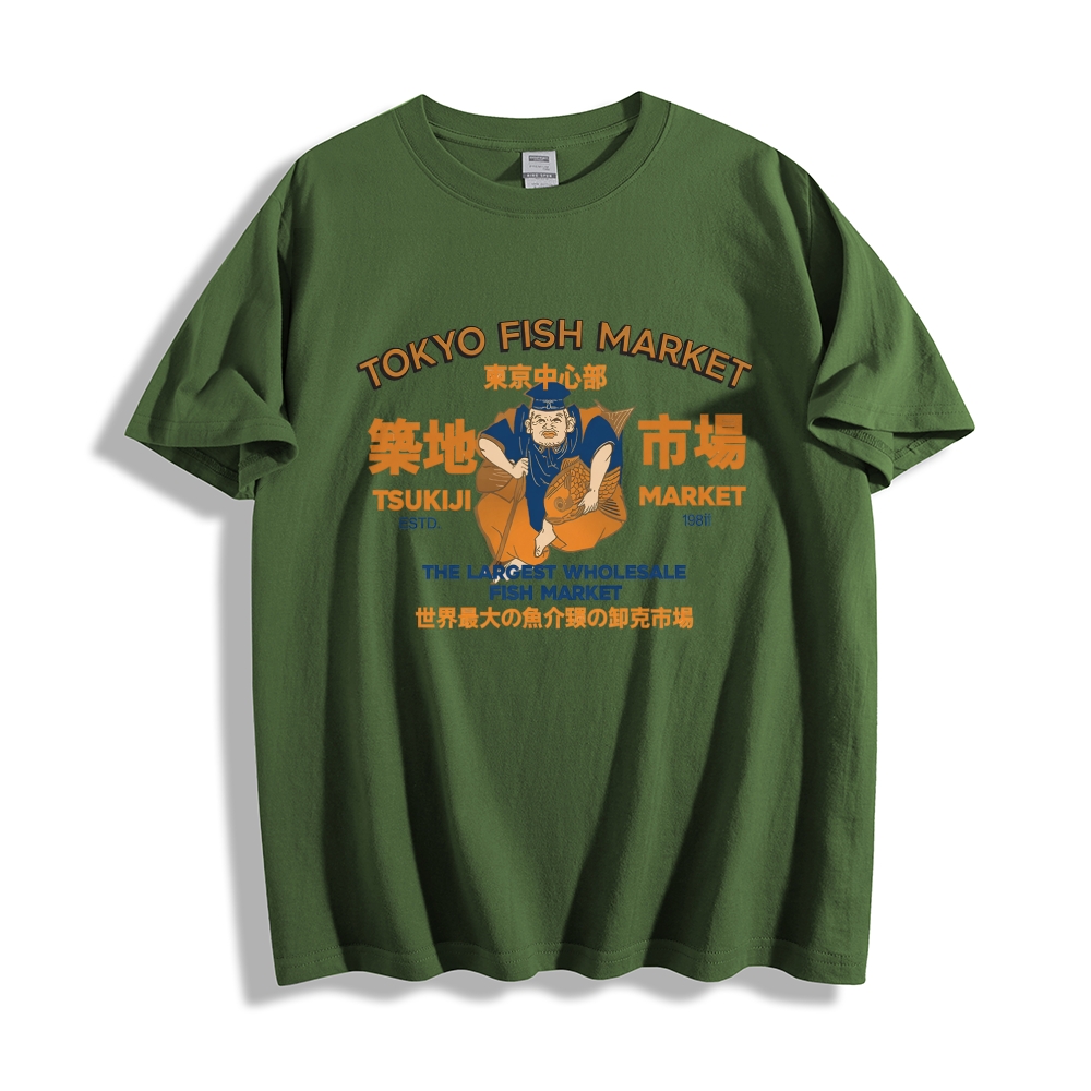 Tokyo Tsukiji Market Cotton casual T-shirt