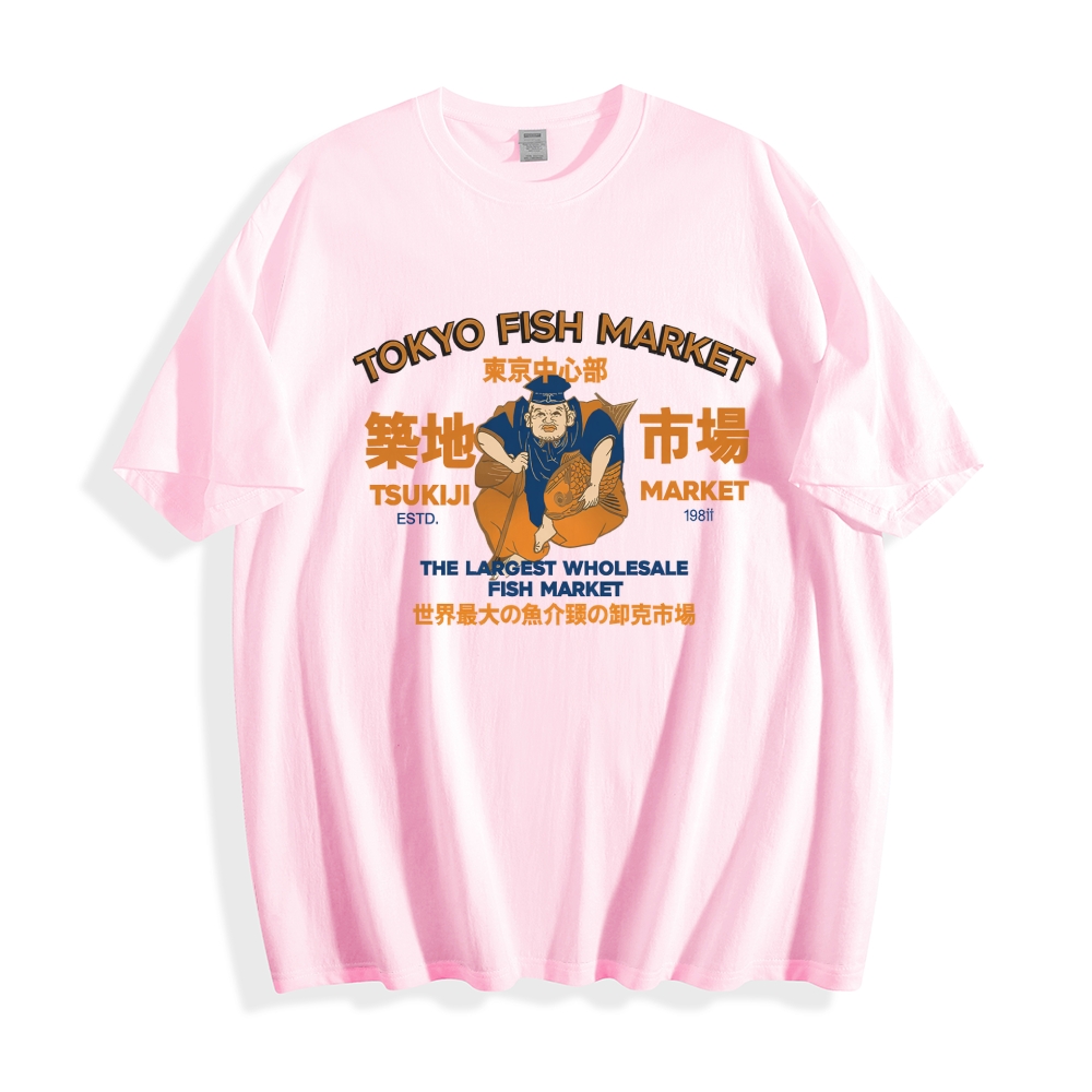 Tokyo Tsukiji Market Cotton casual T-shirt