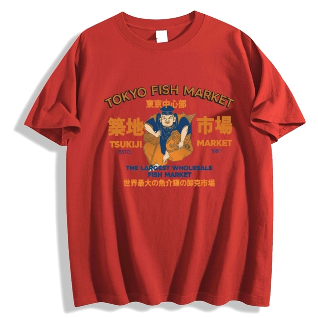 Tokyo Tsukiji Market Cotton casual T-shirt