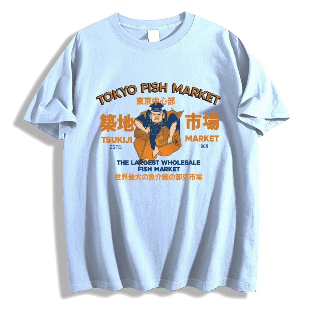 Tokyo Tsukiji Market Cotton casual T-shirt