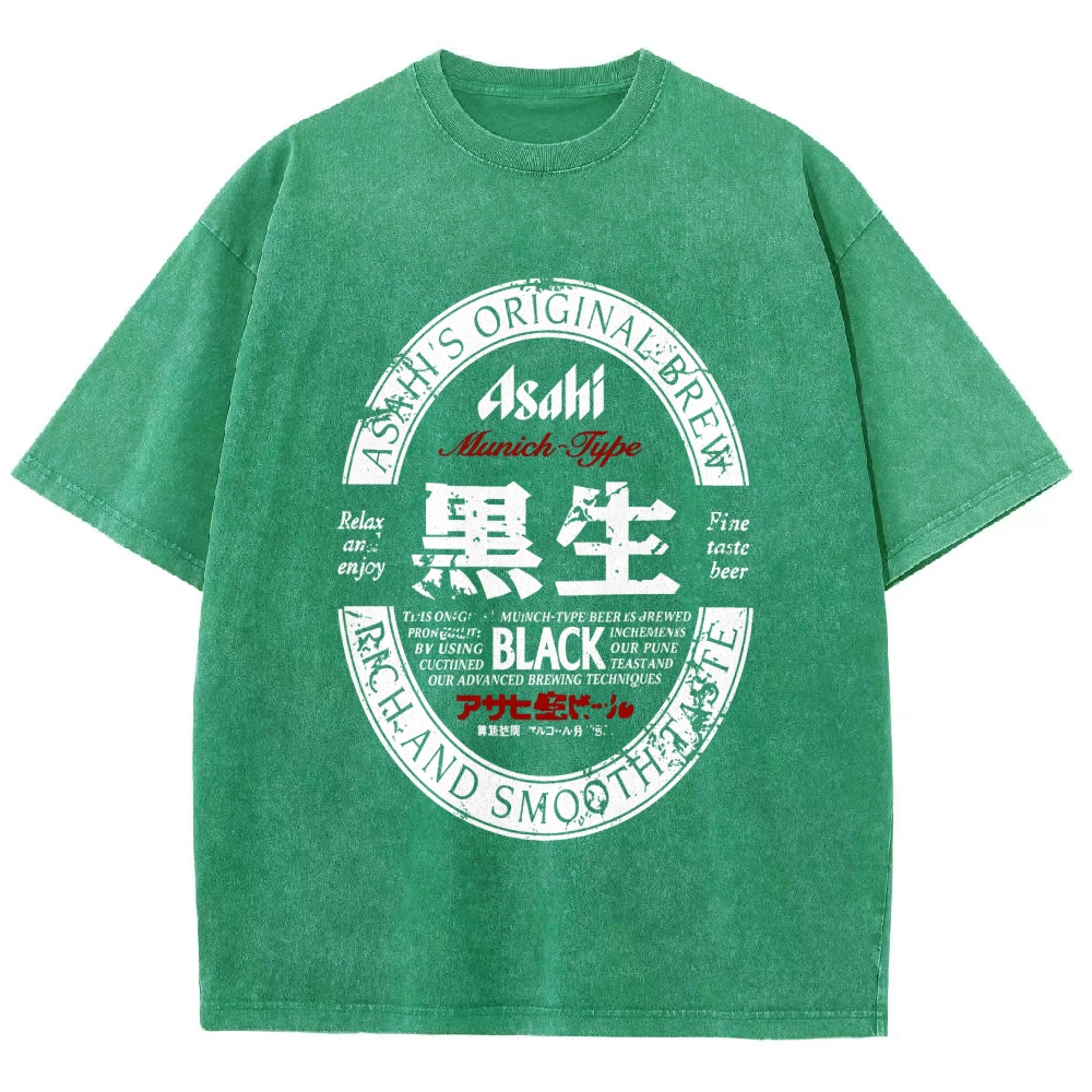 Japanese Dark Beer Vintage Washed T-shirt