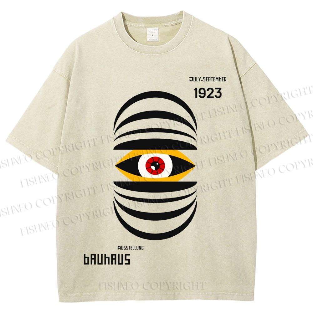 Unisex Bauhaus Eyes Printed Washed Tee