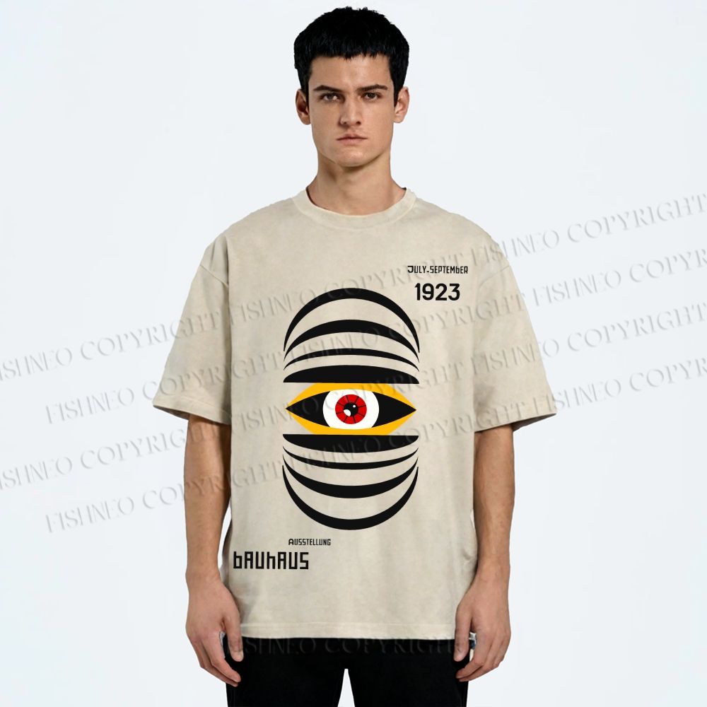 Unisex Bauhaus Eyes Printed Washed Tee